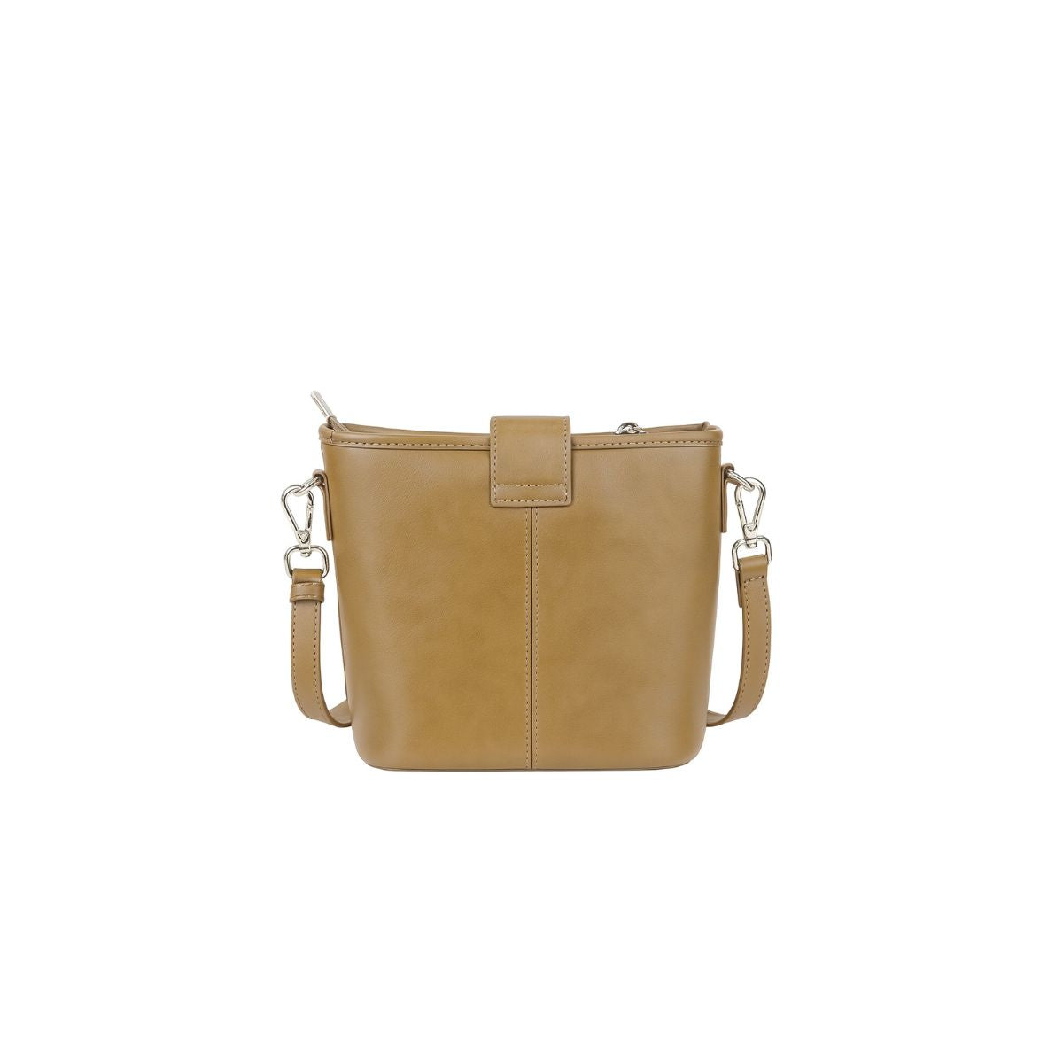 Retro Cube Olive Green Leather Crossbody & Mini Bucket Shoulder Bag
