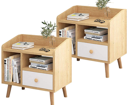 Bedside table drawer open