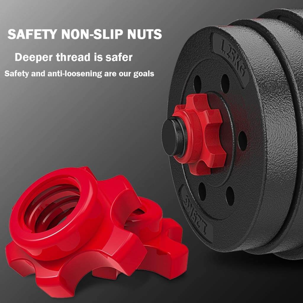 Dumbbell set with end nuts