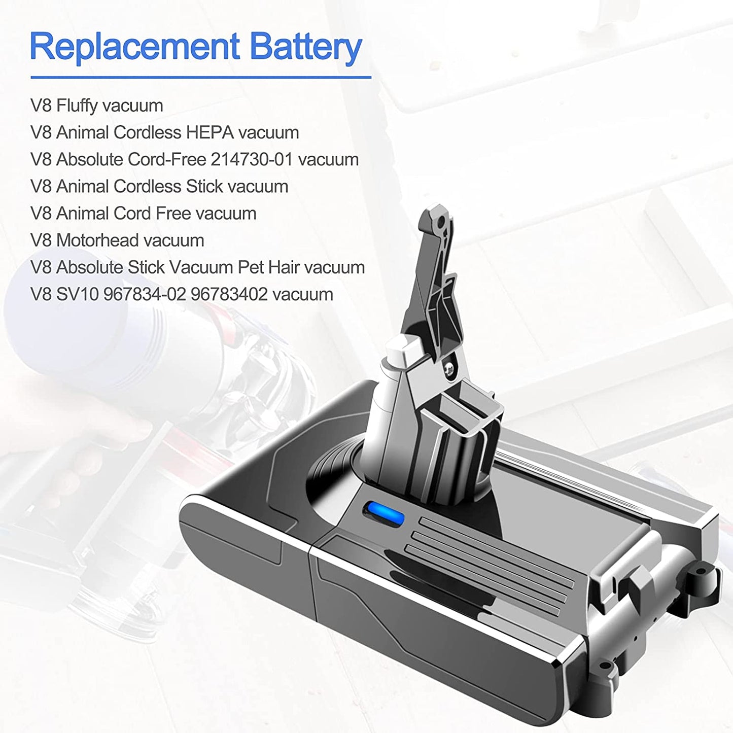Dyson V8 cordless battery