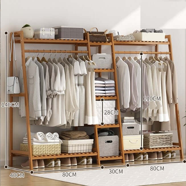 Bamboo Wardrobe Cloth Organizer - The Shopsite