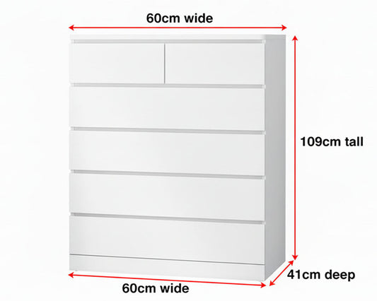 6 drawer storage dresser