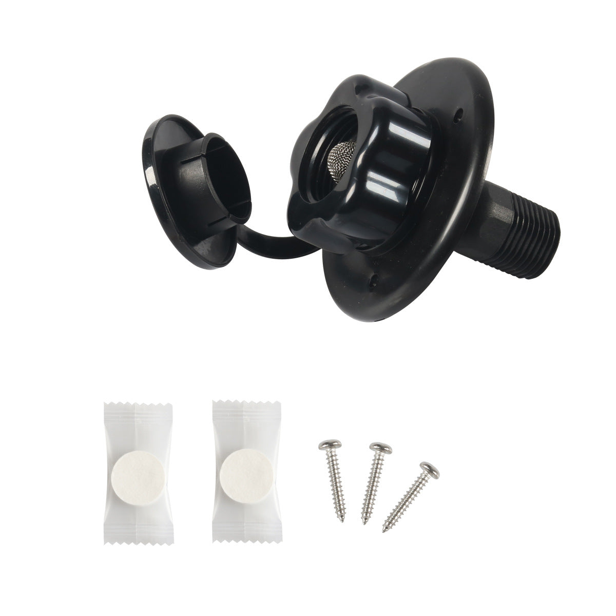 RV City Water Inlet with Check Valve (Black)