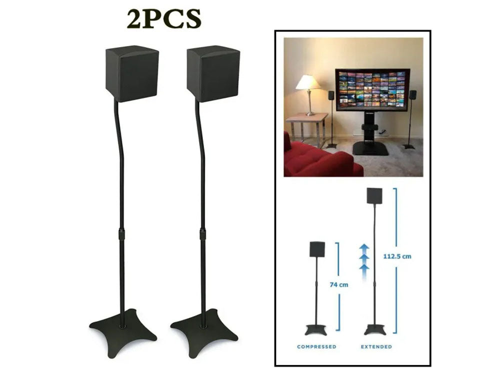 Black speaker stands set