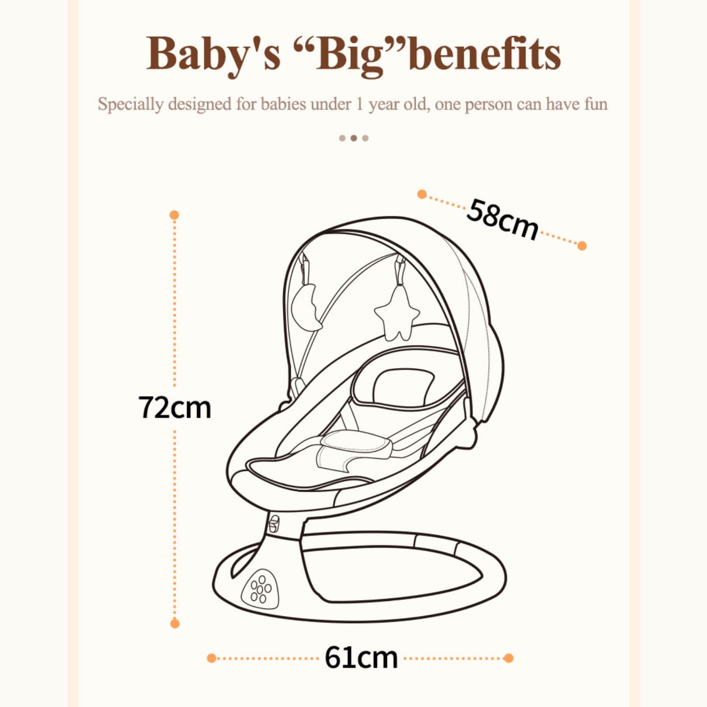 Smart Baby Swing Cradle Rocker/ Bouncer Seat with Dinning Table -Grey
