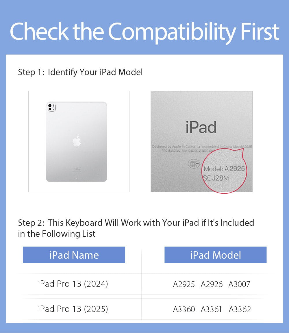 iPad Pro 13 2024 2025 Bluetooth Keyboard with Foldable Stand Case