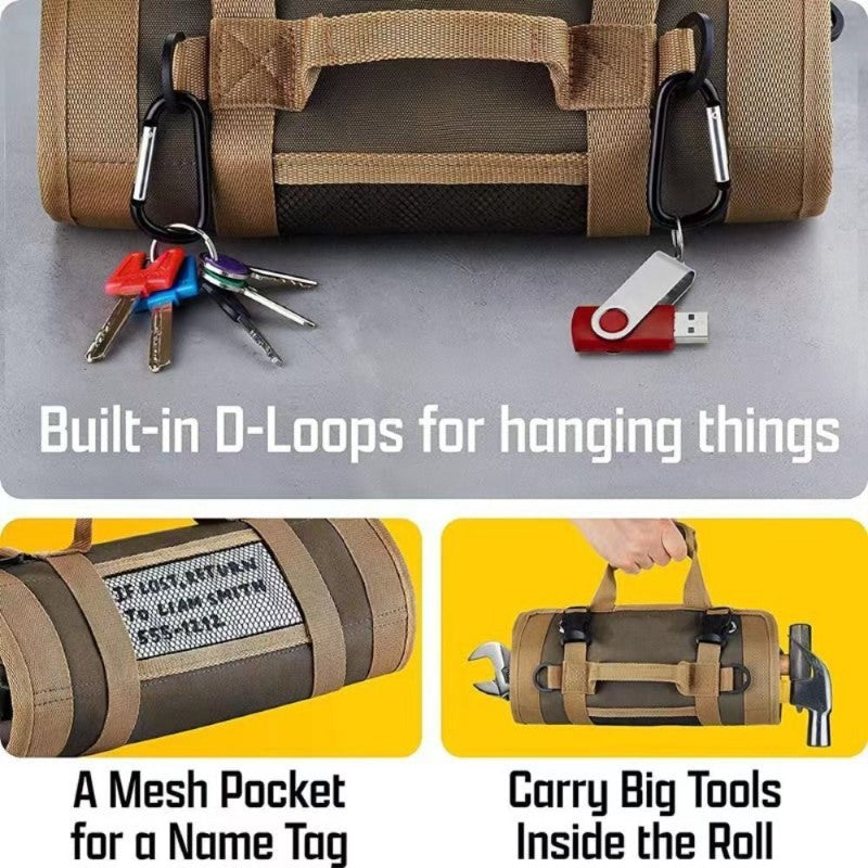 Tool bag straps and buckles