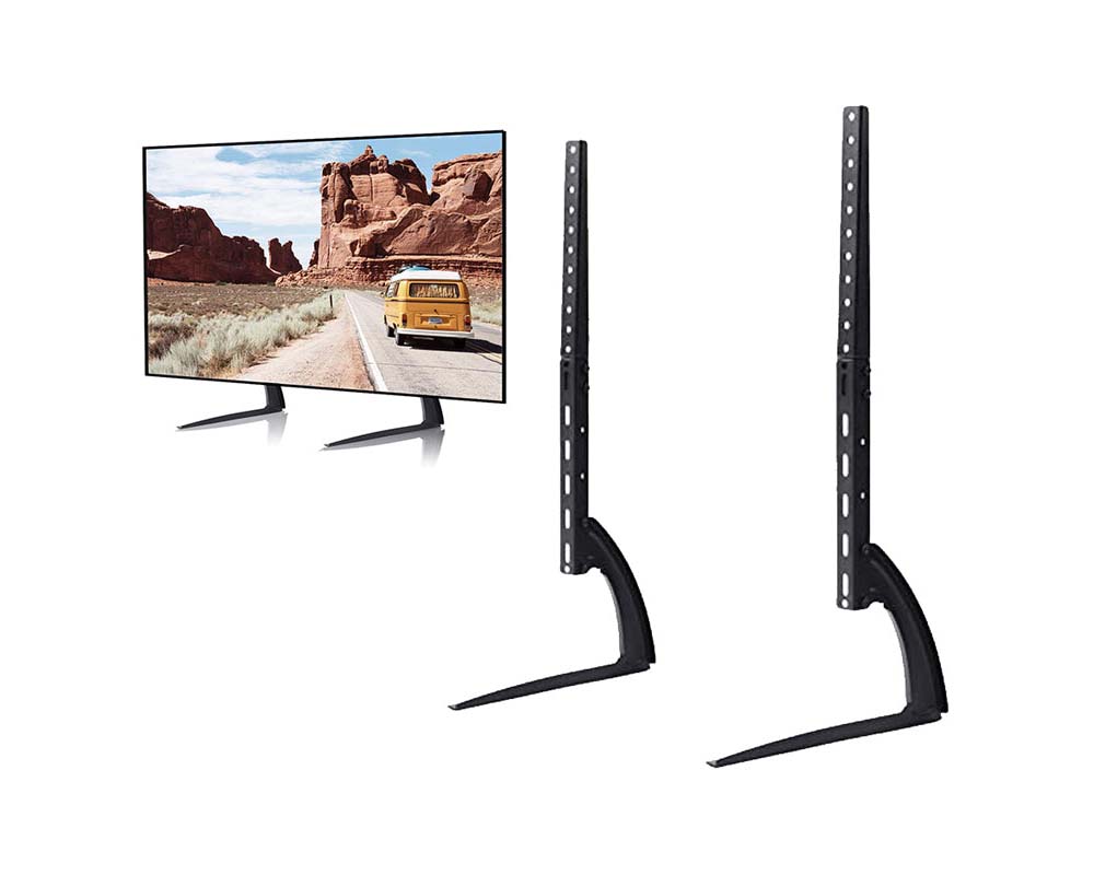 TV stand holding large screen TV