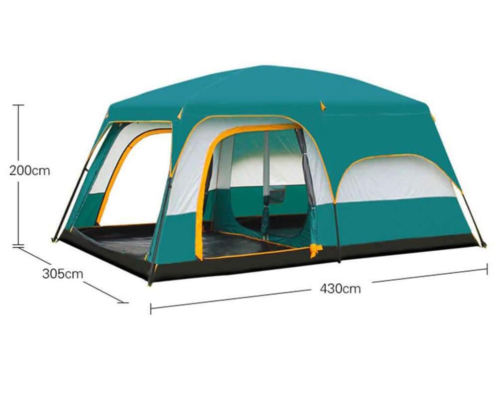 Camping tent with fiberglass rods