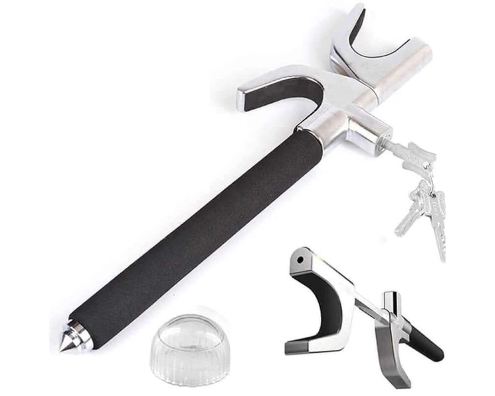 Steering lock with secure locking mechanism