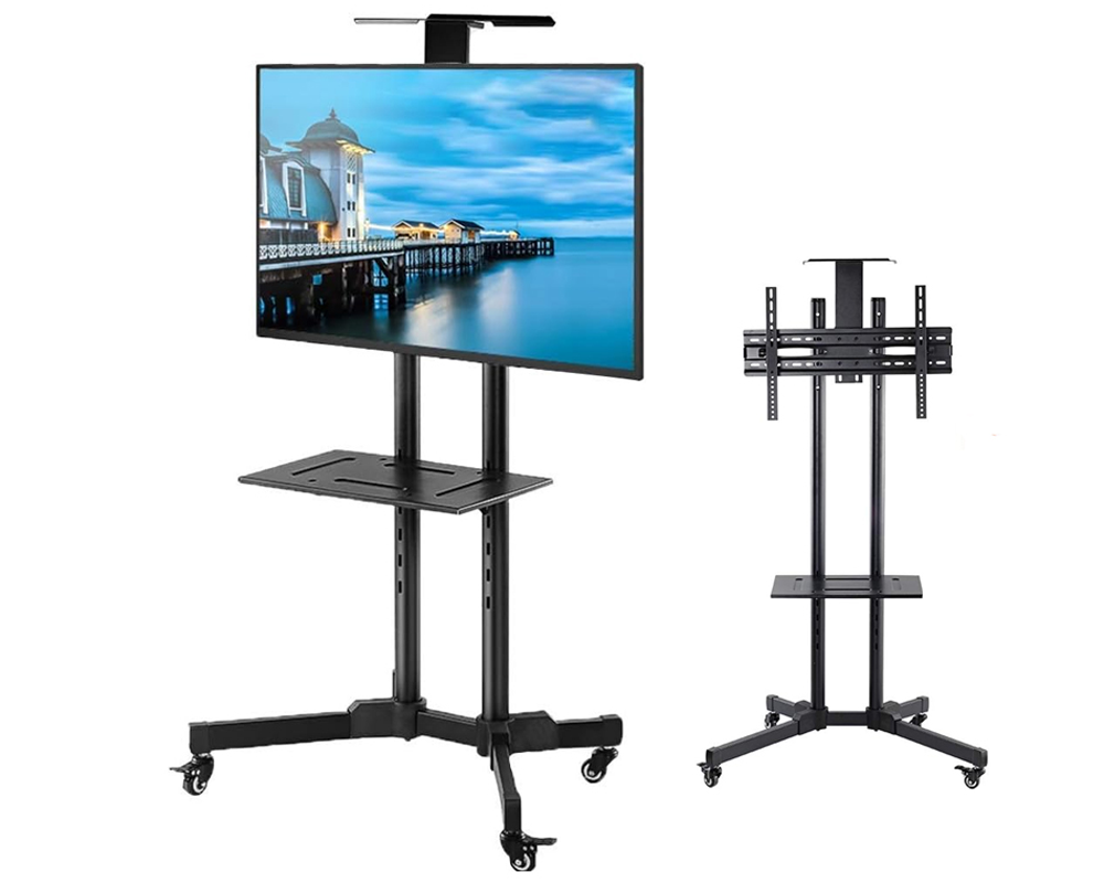 Black steel TV stand