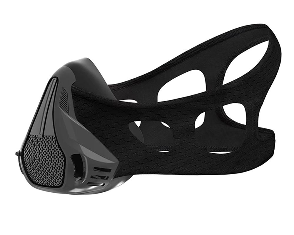 running fitness mask in use