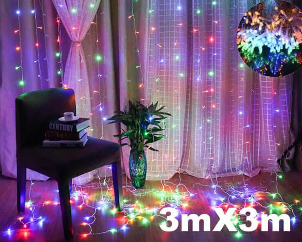 Color changing curtain lights