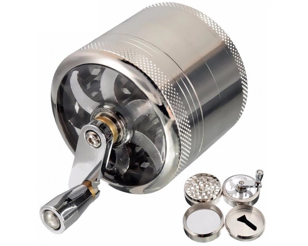 Herb grinder open showing chambers