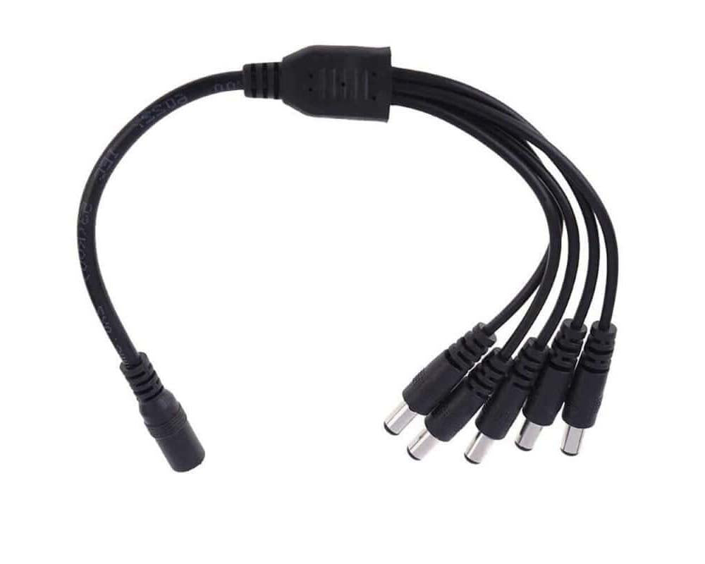 Cctv Security Camera 2.1Mm 1 To 5 Port Power Splitter Cable 12V