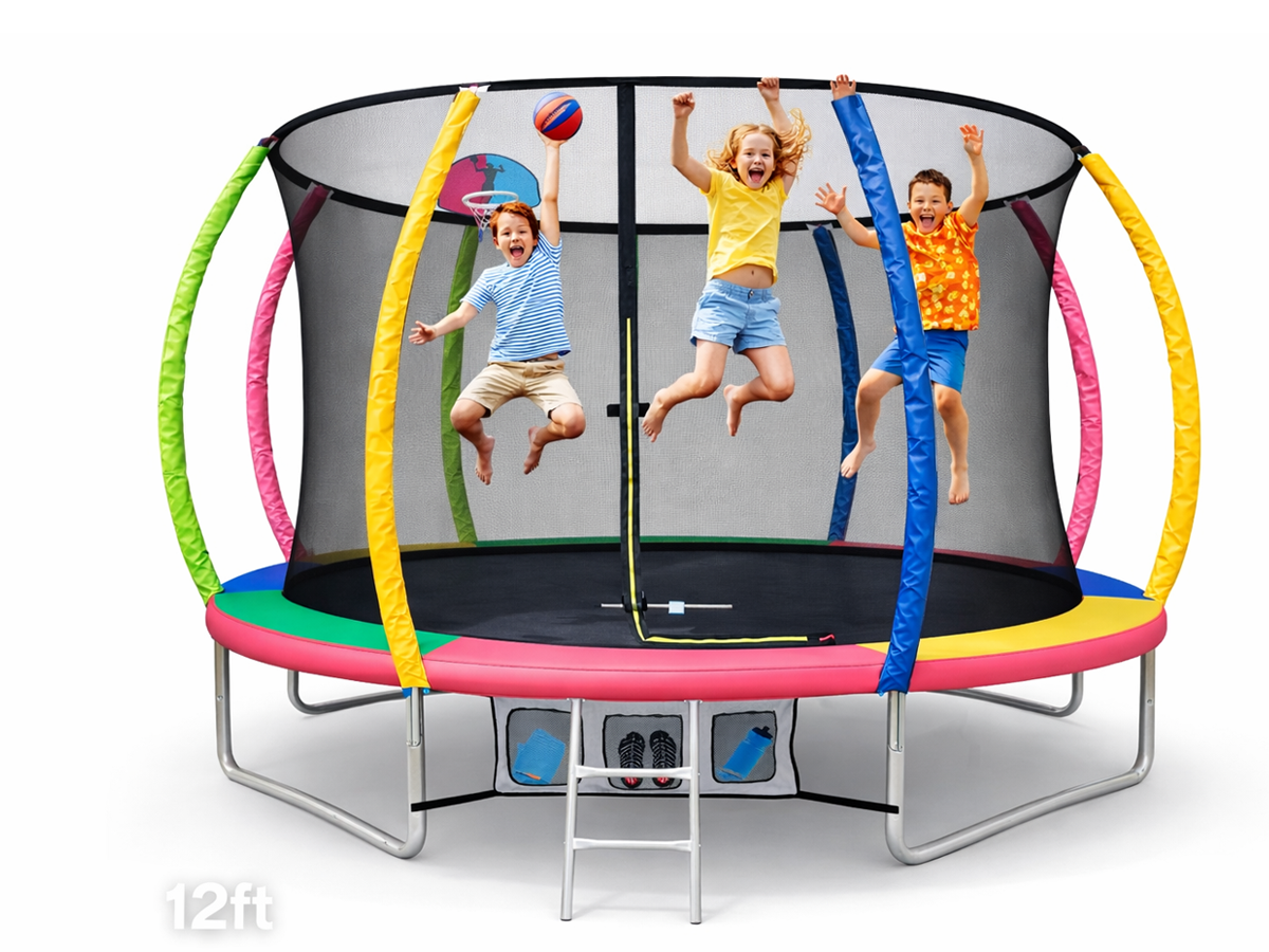 Trampoline 12FT Trampolines With Basketball Hoop