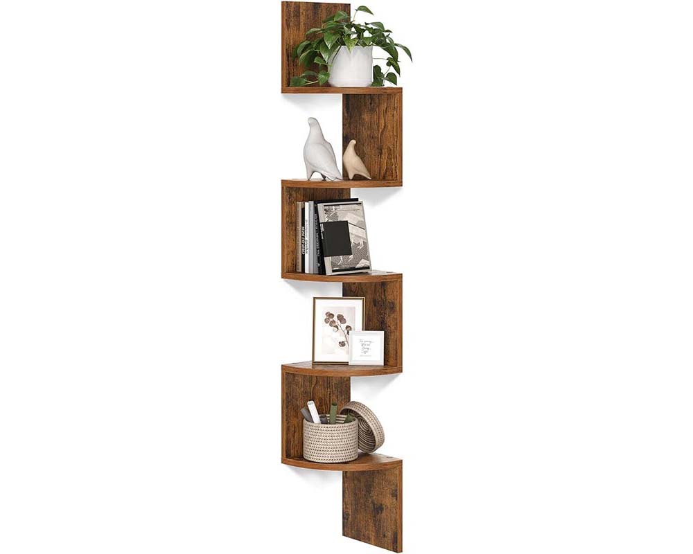 VASAGLE Floating Corner Shelf - 5-Tier