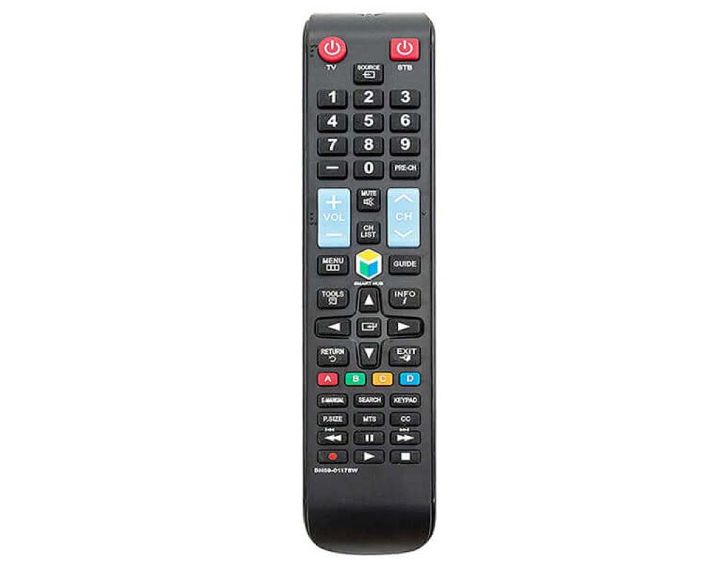 TV remote with menu navigation keys
