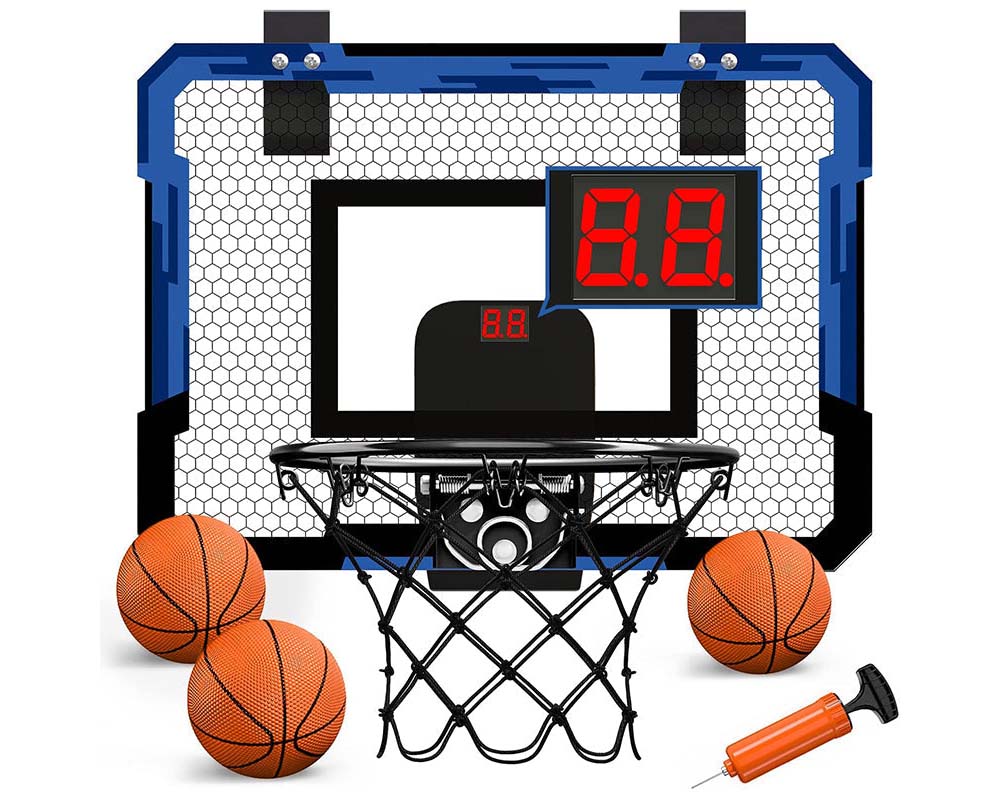Basketball hoop installed on door
