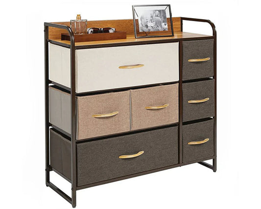 Fabric drawers storage unit