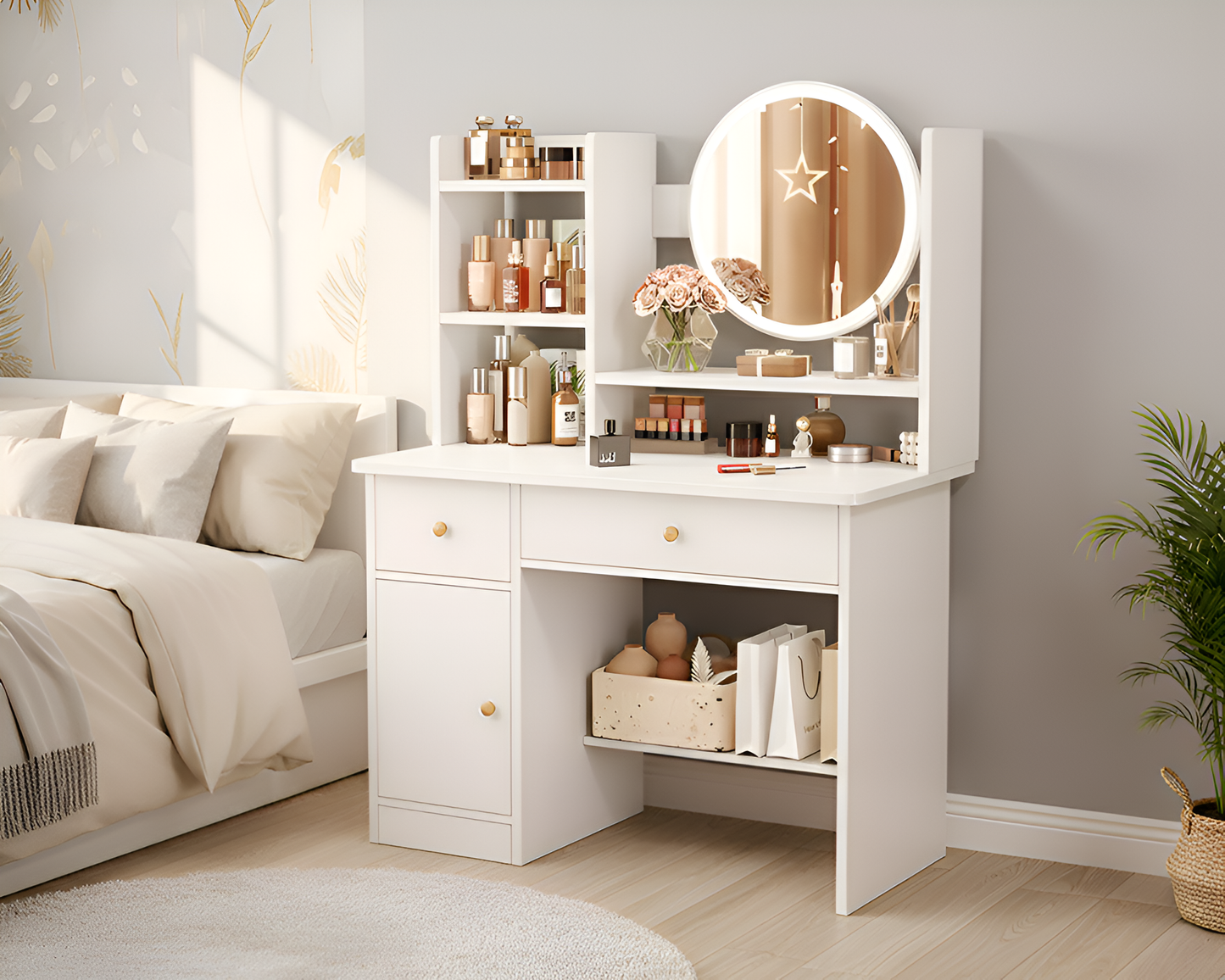 Dressing Table with LED Mirror
