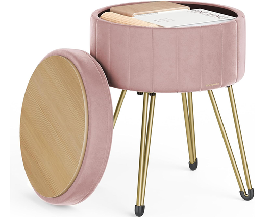 Fabric storage ottoman