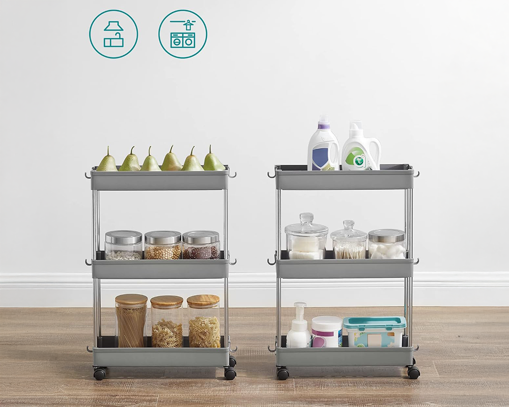 Kitchen trolley with shelves