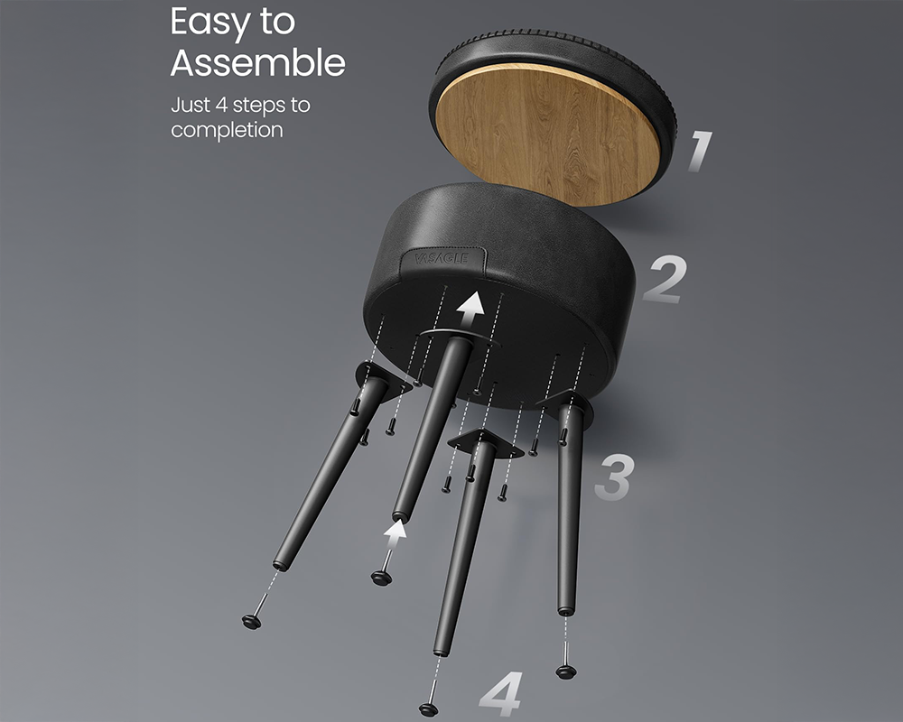 Stylish black ottoman stool