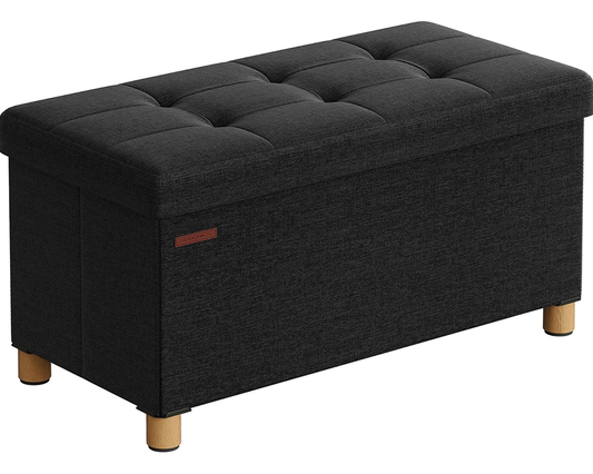 Ottoman with sturdy wooden legs