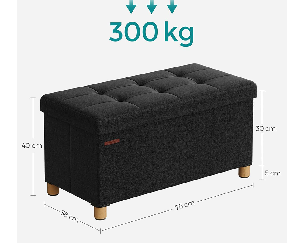 Side view of ottoman bench