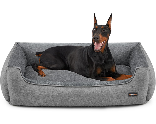 Linen look pet bed