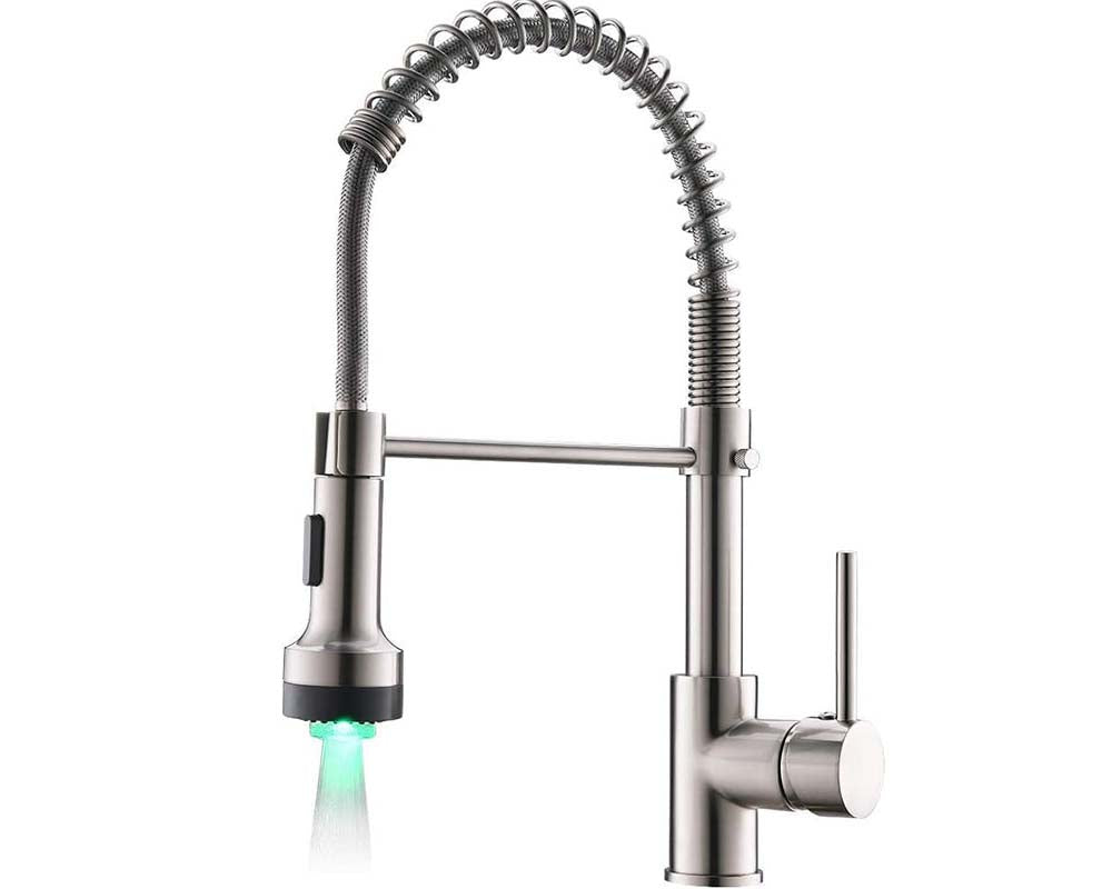 Faucet with temperature LED