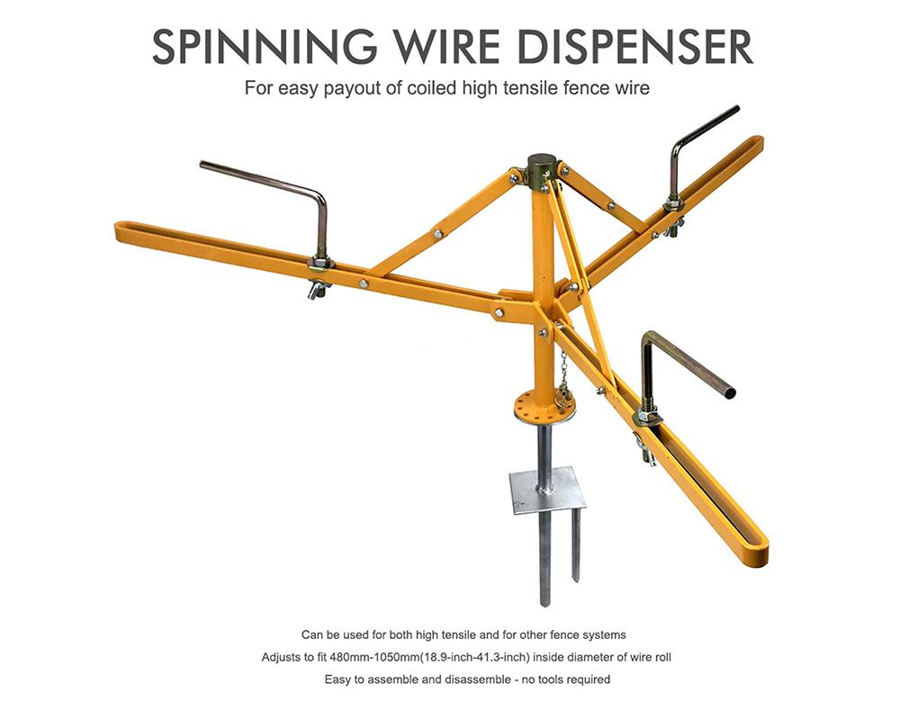 Wire dispenser setup outdoors