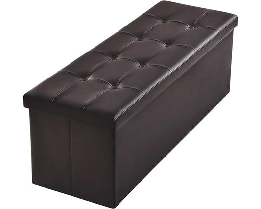 Faux leather coffee bench