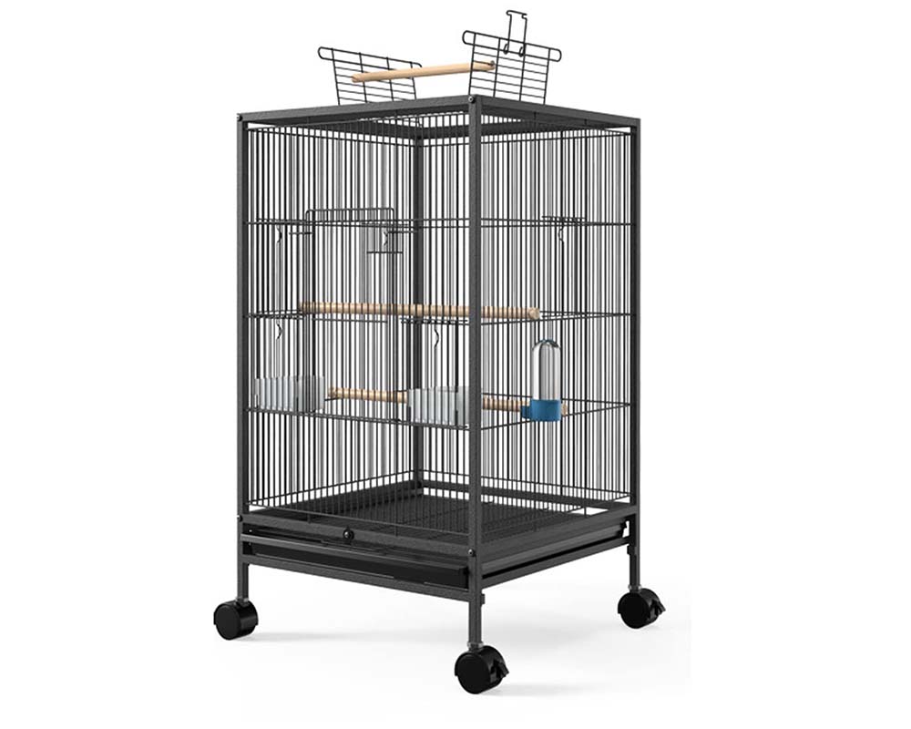 Portable bird cage with wheels