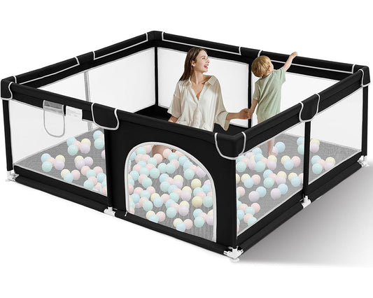 Toddler play fence with mesh sides