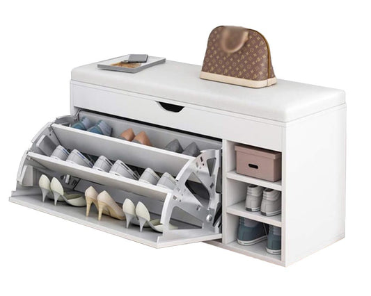 Shoe bench with PU leather seat