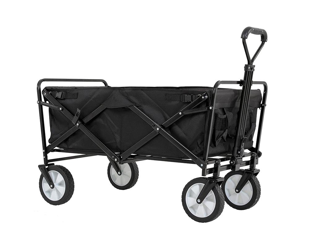 Trolley with mesh cup holders