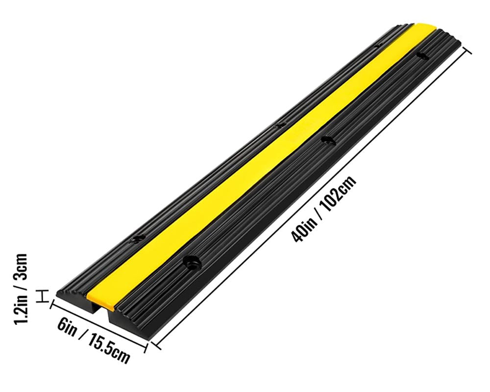 1 Channel Cable Protector Solid Ramp 4 Pack