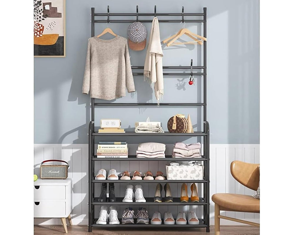 side view of shoe rack