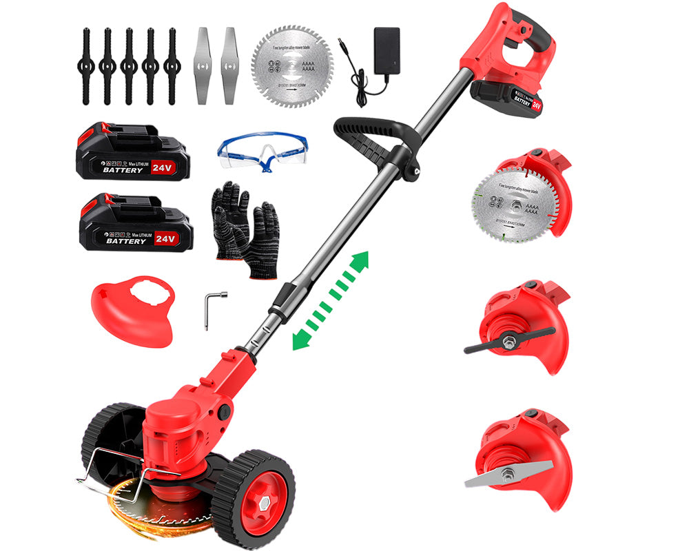 Lawn mower with safety glasses