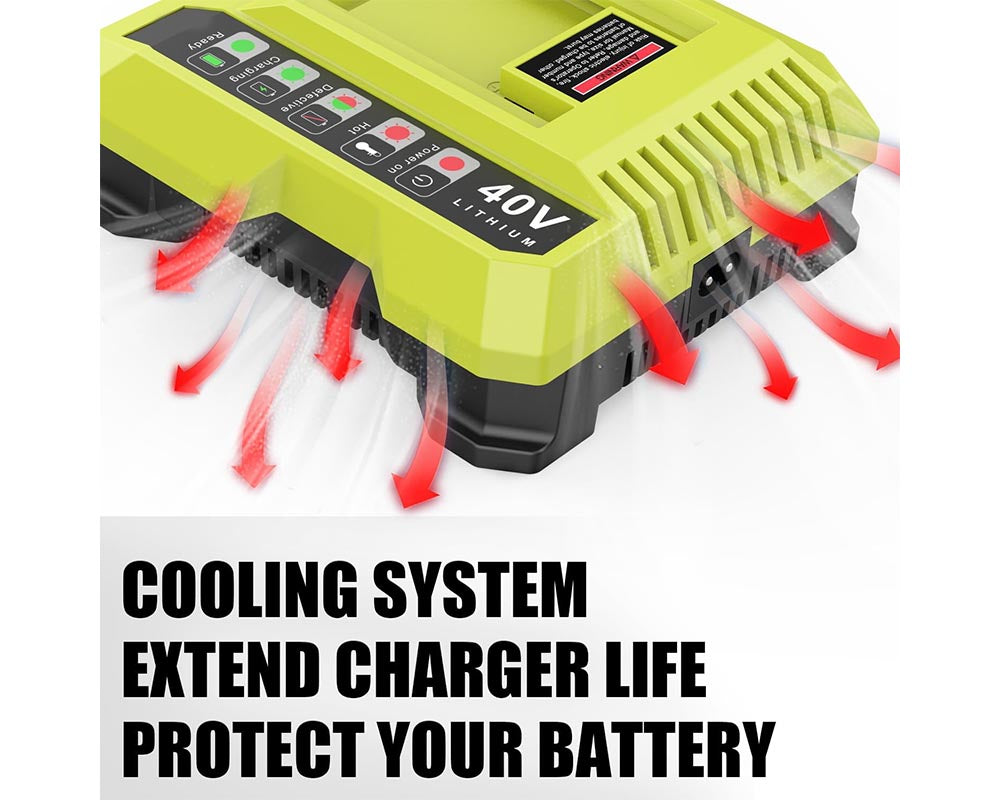 Ryobi charger with cooling