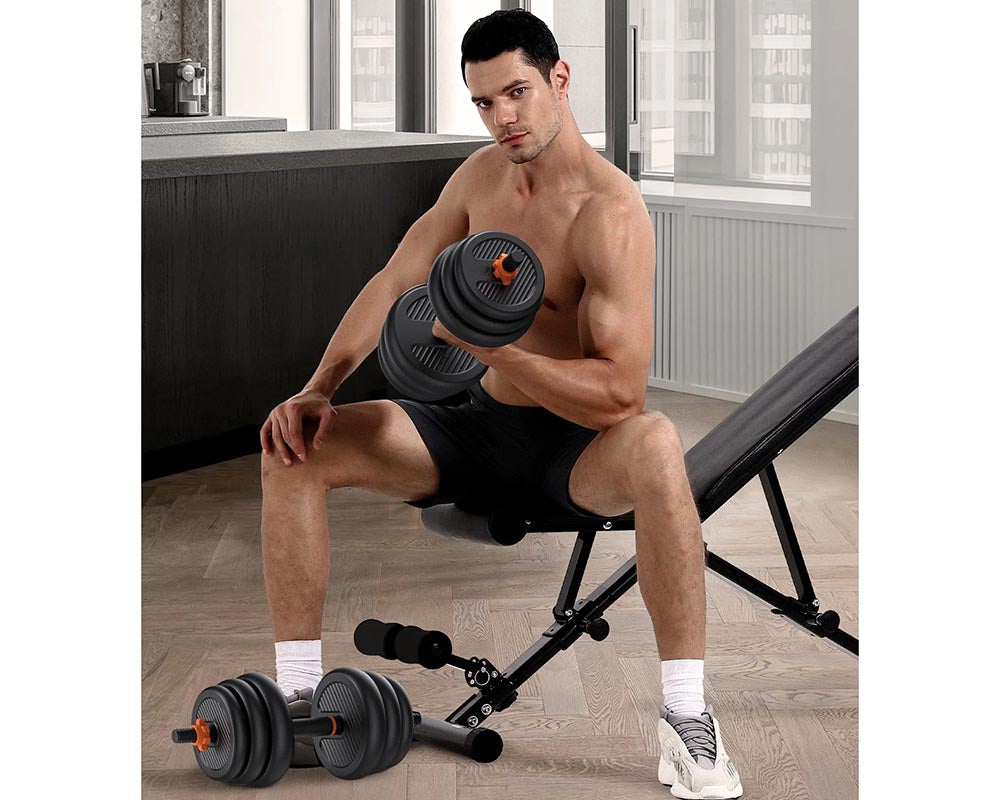 Adjustable dumbbell close up
