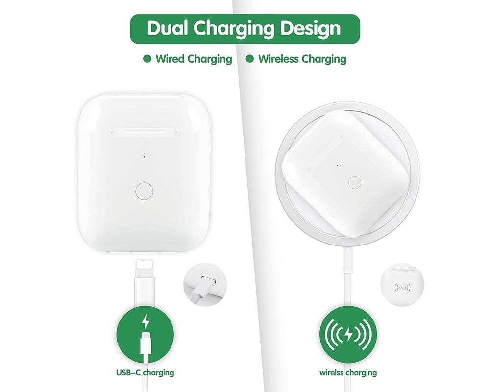Replacement Wireless Charging Case for AirPods 1 & AirPods 2