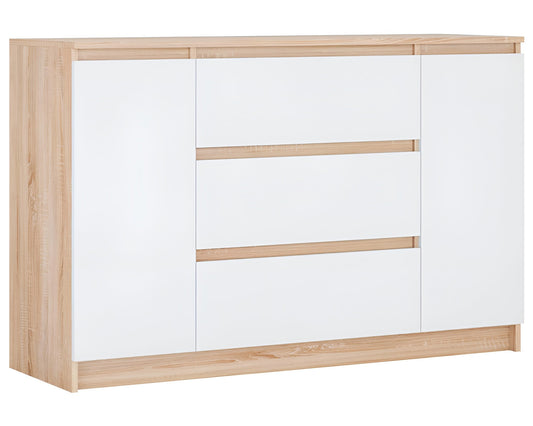 Handle-Free Chest of Drawers 140cm β Modern Storage Cabinet with Cupboards & Drawers