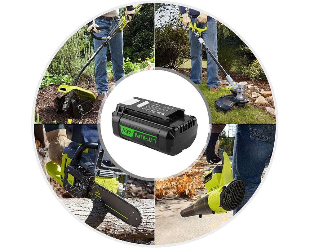 Ryobi 40V battery close up
