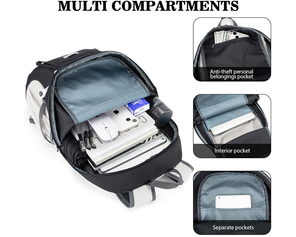 Travel backpack with multiple pockets