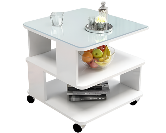 Coffee Table Side Table with Wheels