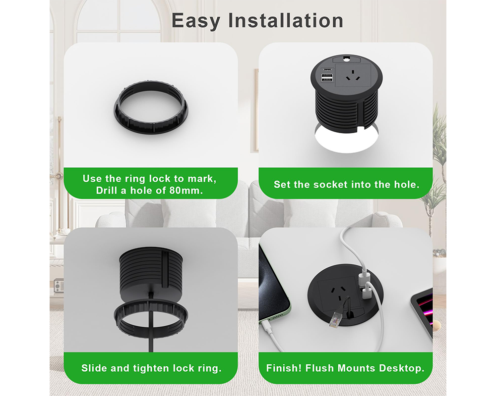 Power grommet with cable