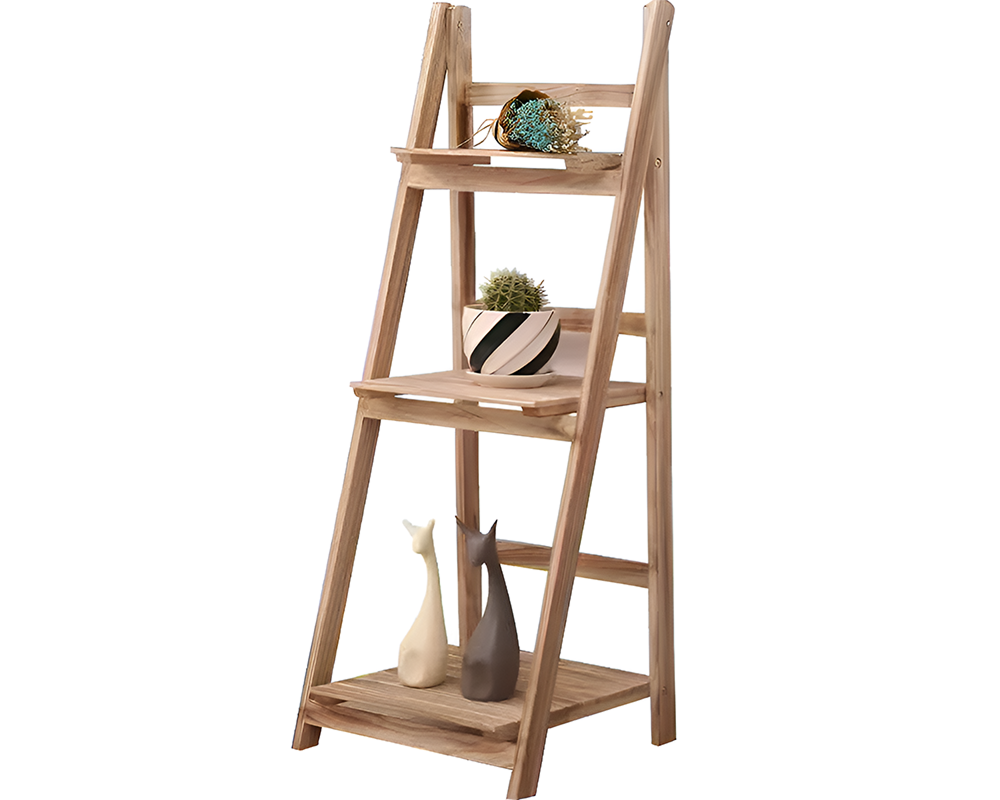 wooden ladder style plant rack